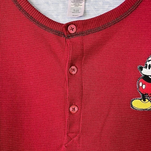 Vtg Disney Store The House Of Mickey Mouse Christmas Holiday Henley Shirt Mens L - Picture 4 of 16